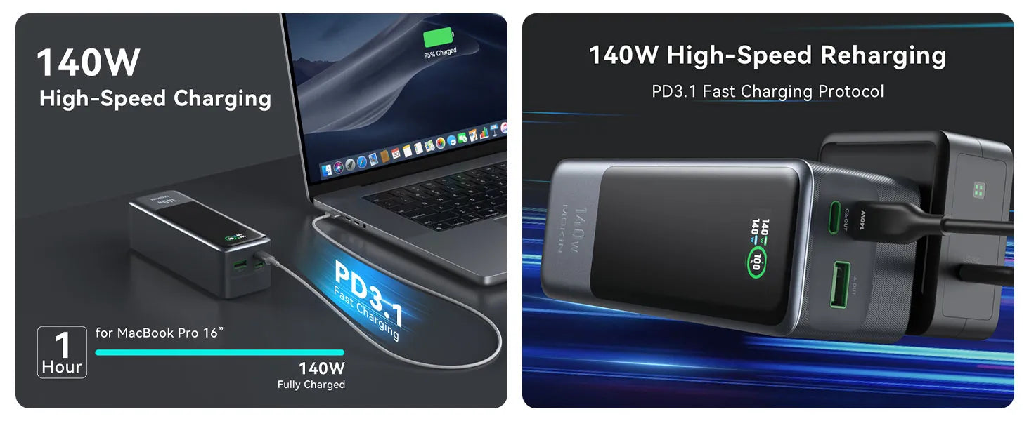 140W PD 3.1 Two-Way Fast Charging