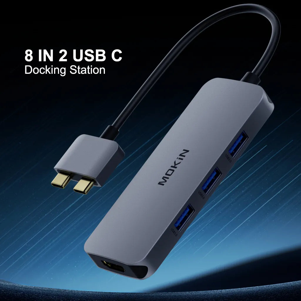 Mokin 8 IN 2 USB C Docking Station Dual Monitor