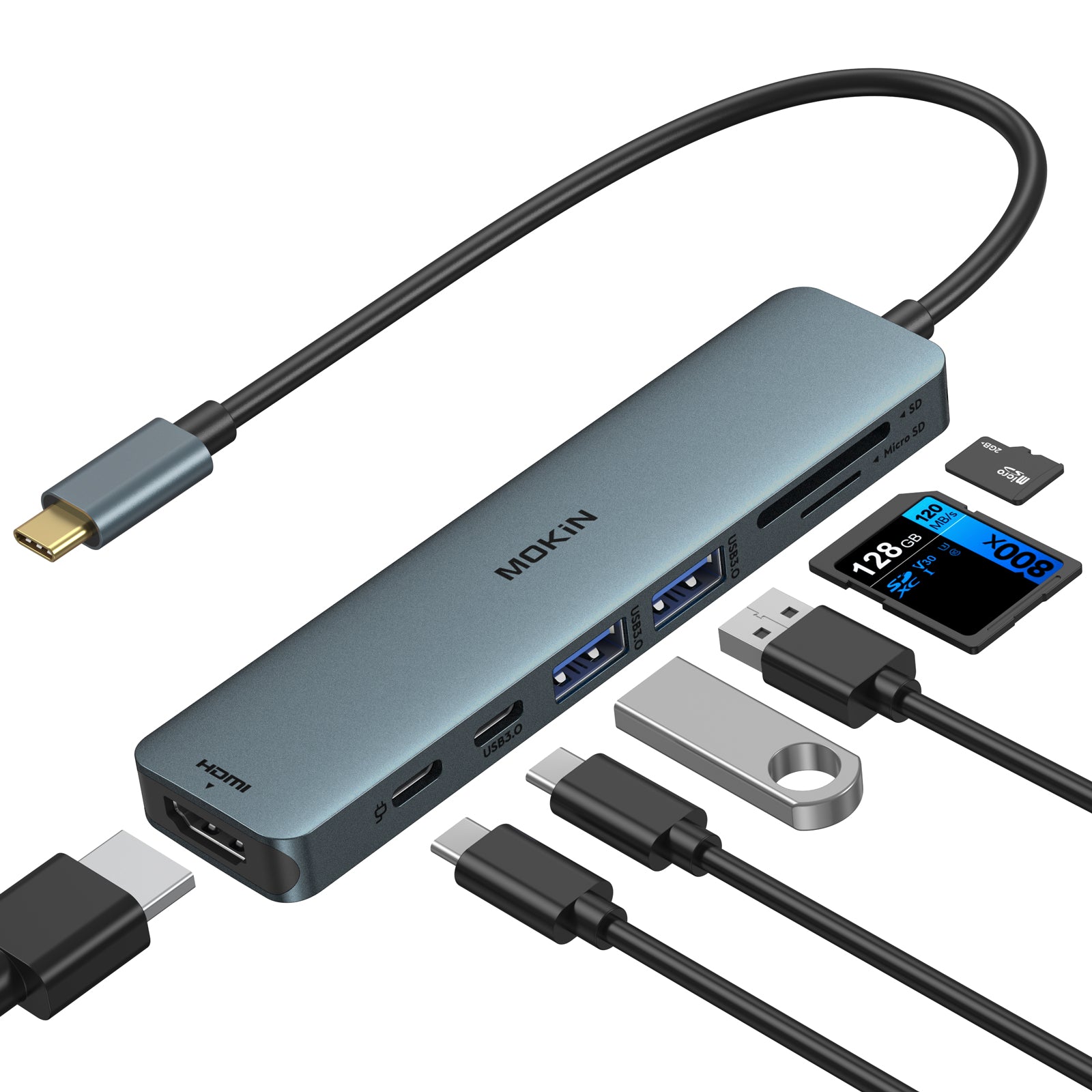 MOKiN 7 in 1 USB C Hub HDMI Adapter for MacBook Pro/Air