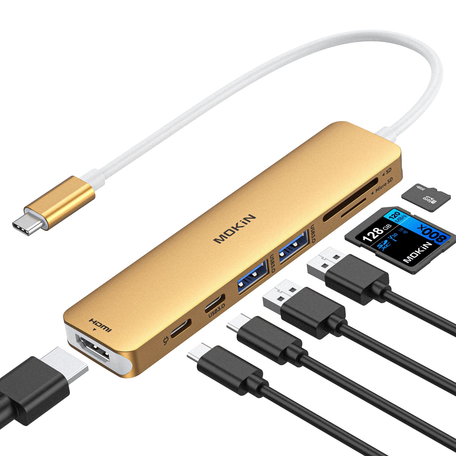 MOKiN 7 in 1 USB C Hub HDMI Adapter for MacBook Pro/Air
