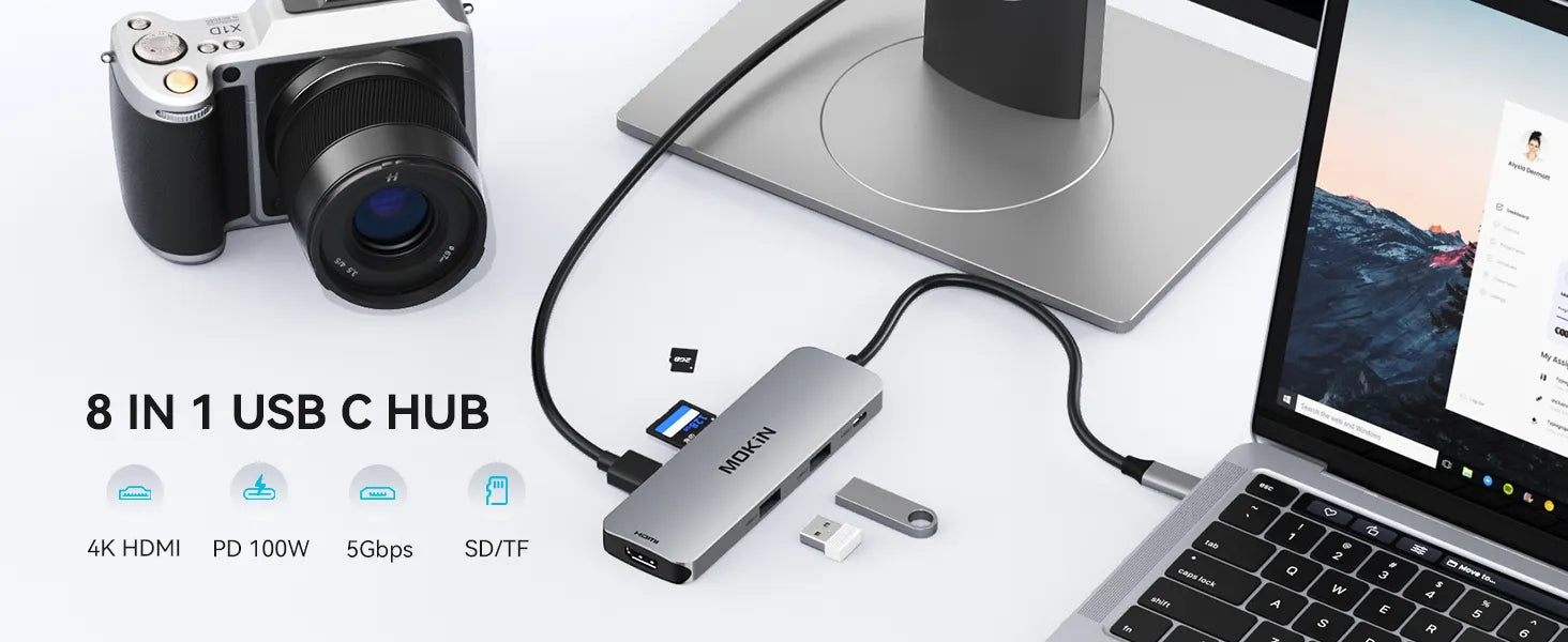 Mokin 8 IN 1 USB C Docking Station Dual Monitor HDMI
