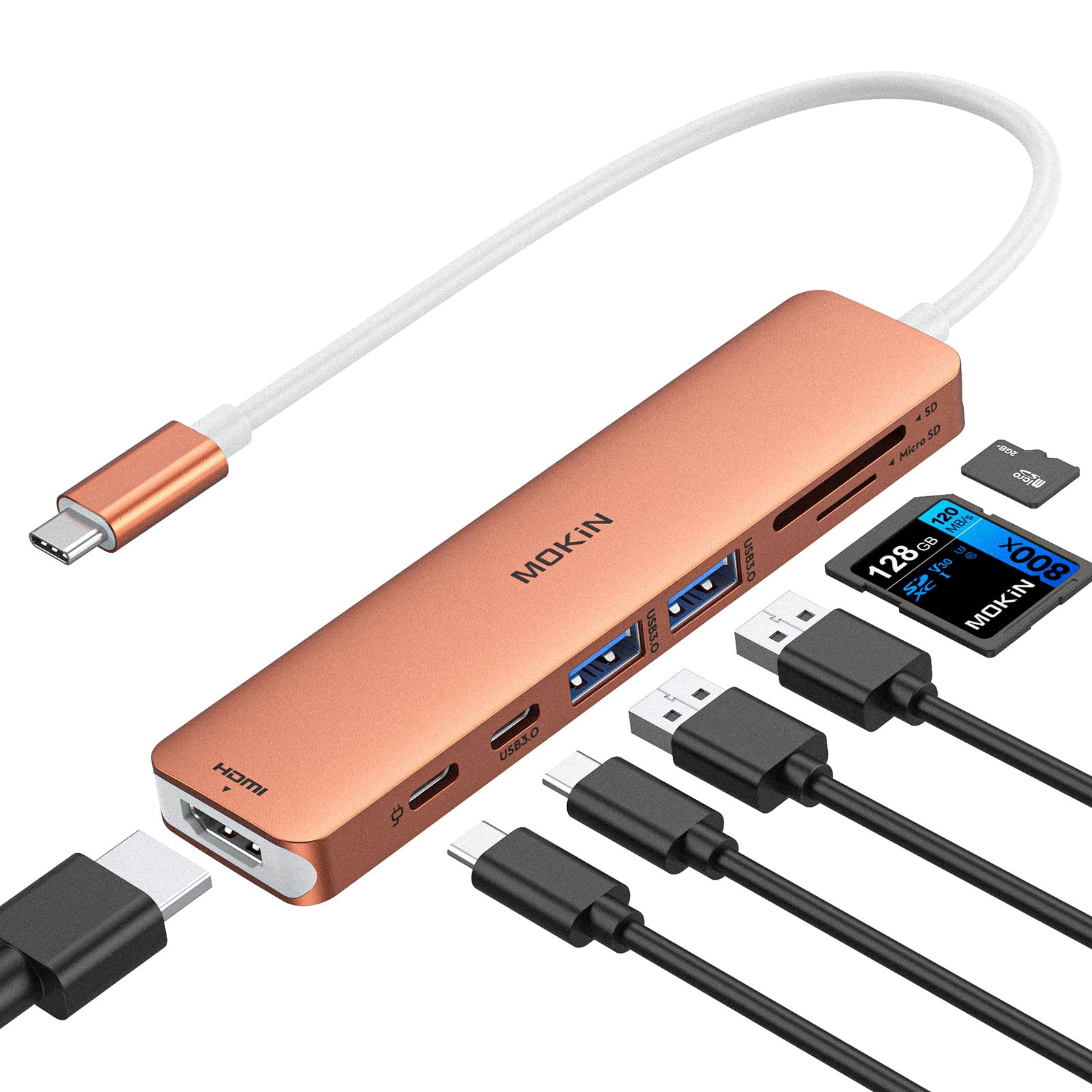 MOKiN 7 in 1 USB C Hub HDMI Adapter for MacBook Pro/Air