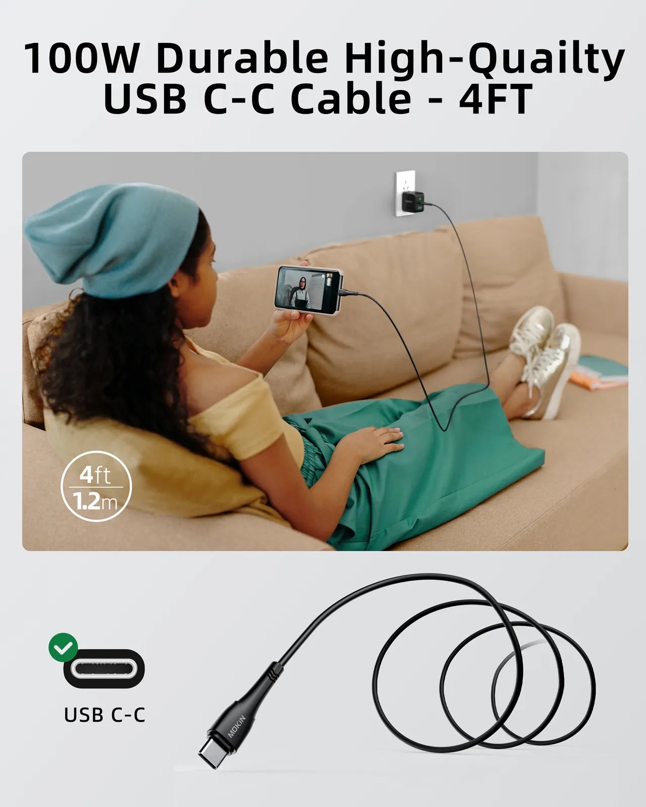 MOKIN 67W GaN USB C Charger Foldable Wall Charger