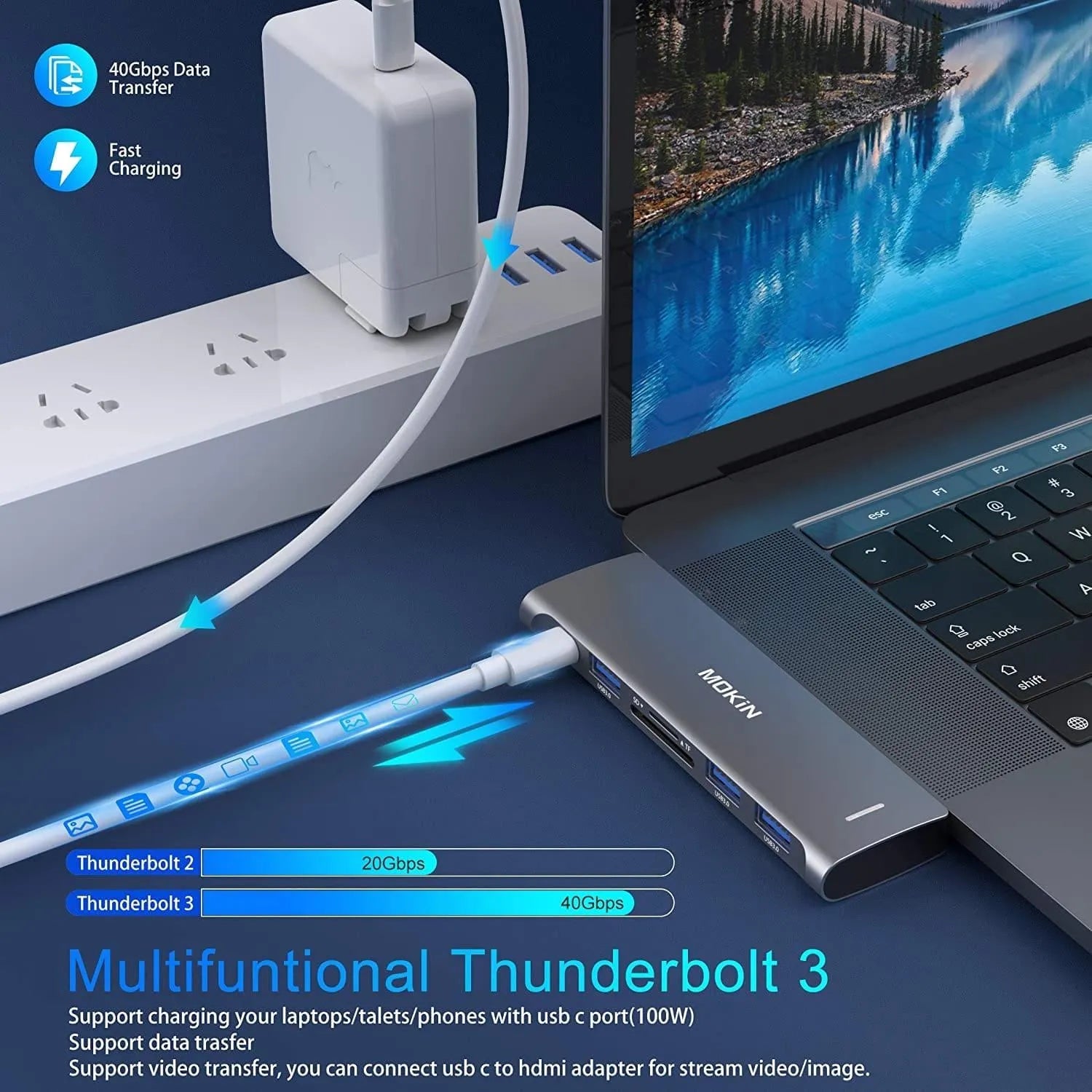 Mokin 6 IN 1 USB C Adapter for MacBook Pro/Air