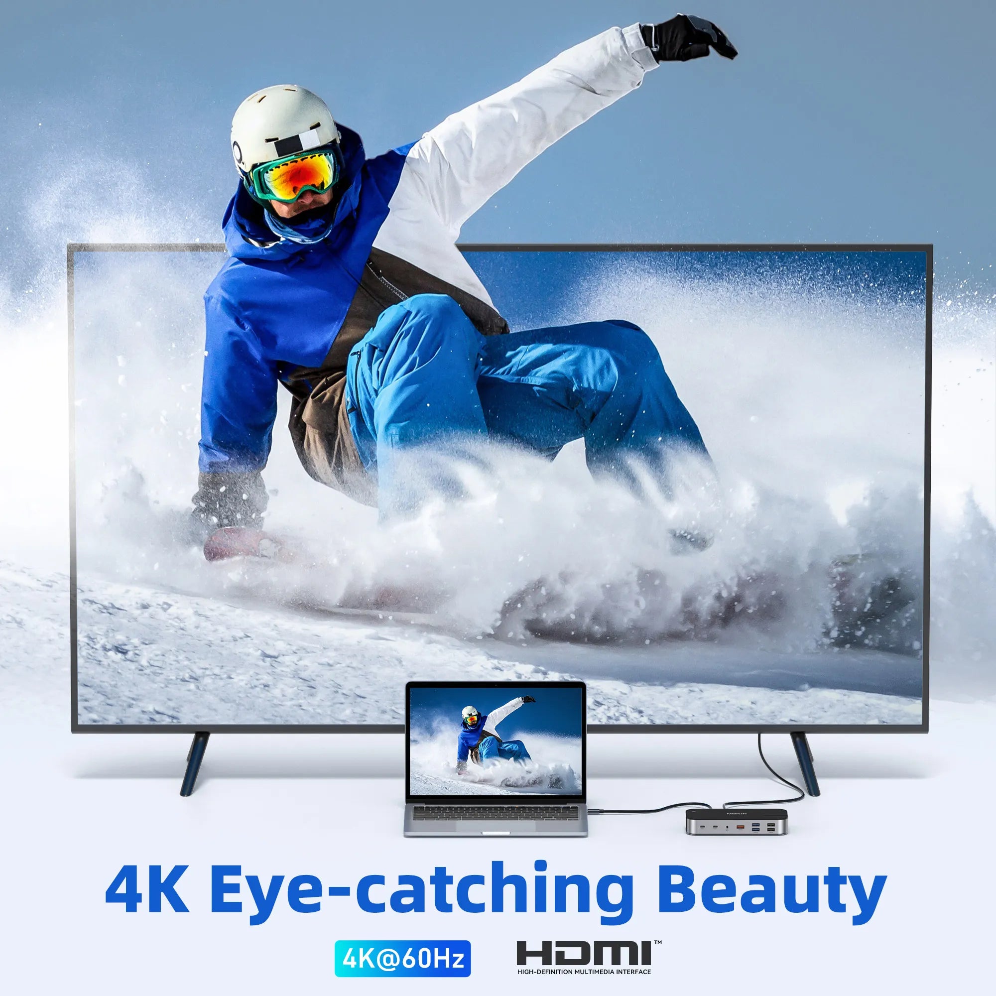 HDMI port output 4K@60Hz resolution