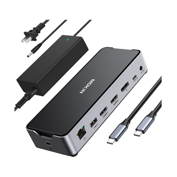 MOKiN 13 IN Laptop USB C Dock Dual Monitor with HDMI DisplayPort