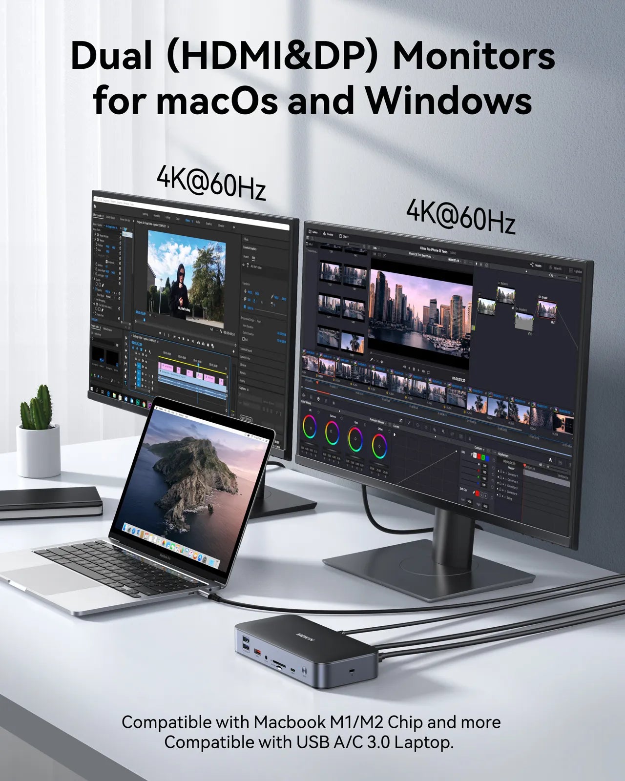 MOKIN 15-in-1 Dual Monitor DisplayLink Docking Station