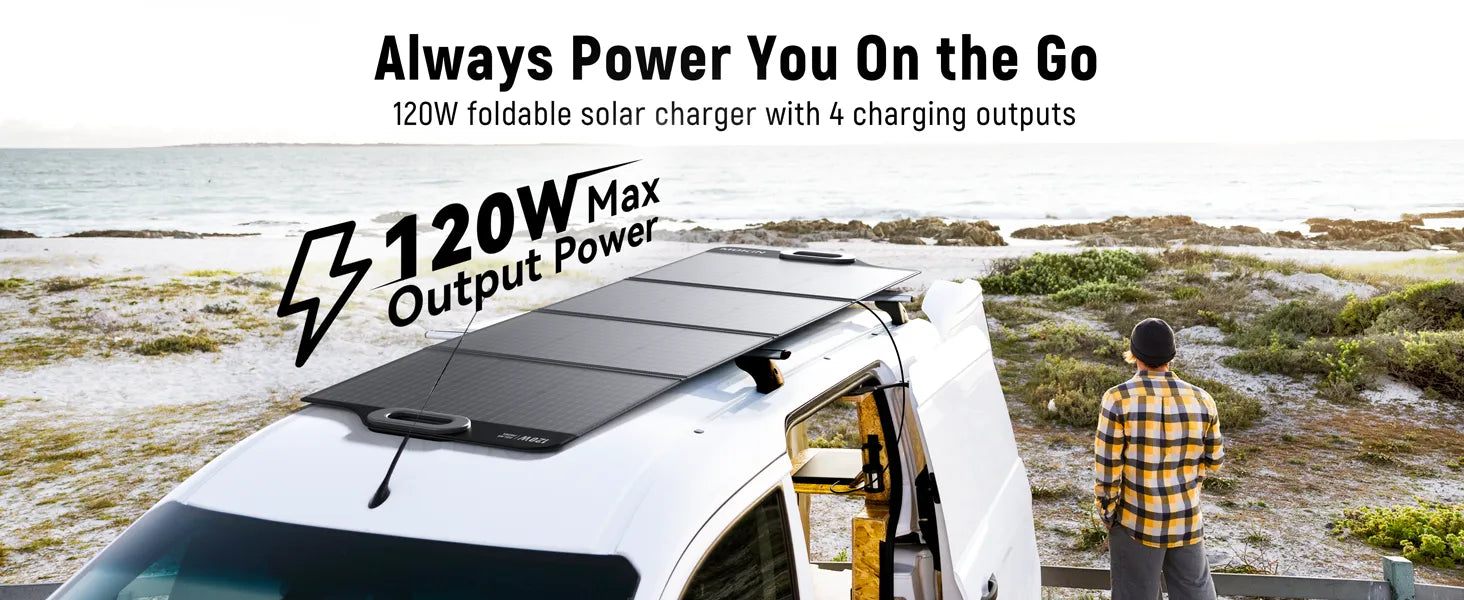 Mokin 120W Foldable Solar Panel With Adjustable Kickstand