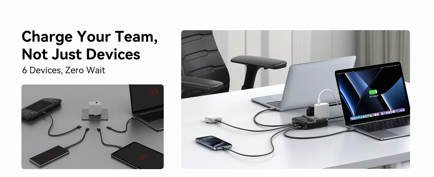 MOKiN 100W USB-C GaN Charging Station - 6 Ports Desktop Charger
