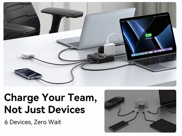 MOKiN 100W USB-C GaN Charging Station - 6 Ports Desktop Charger
