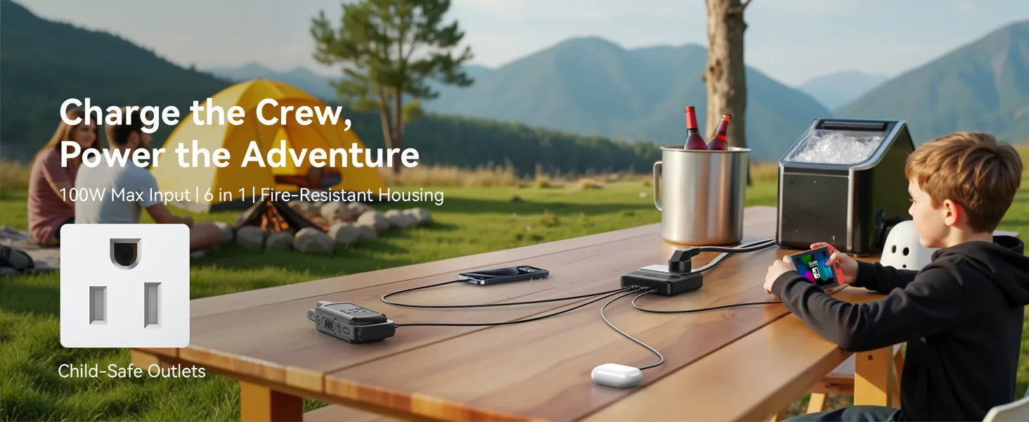 MOKiN 100W USB-C GaN Charging Station - 6 Ports Desktop Charger