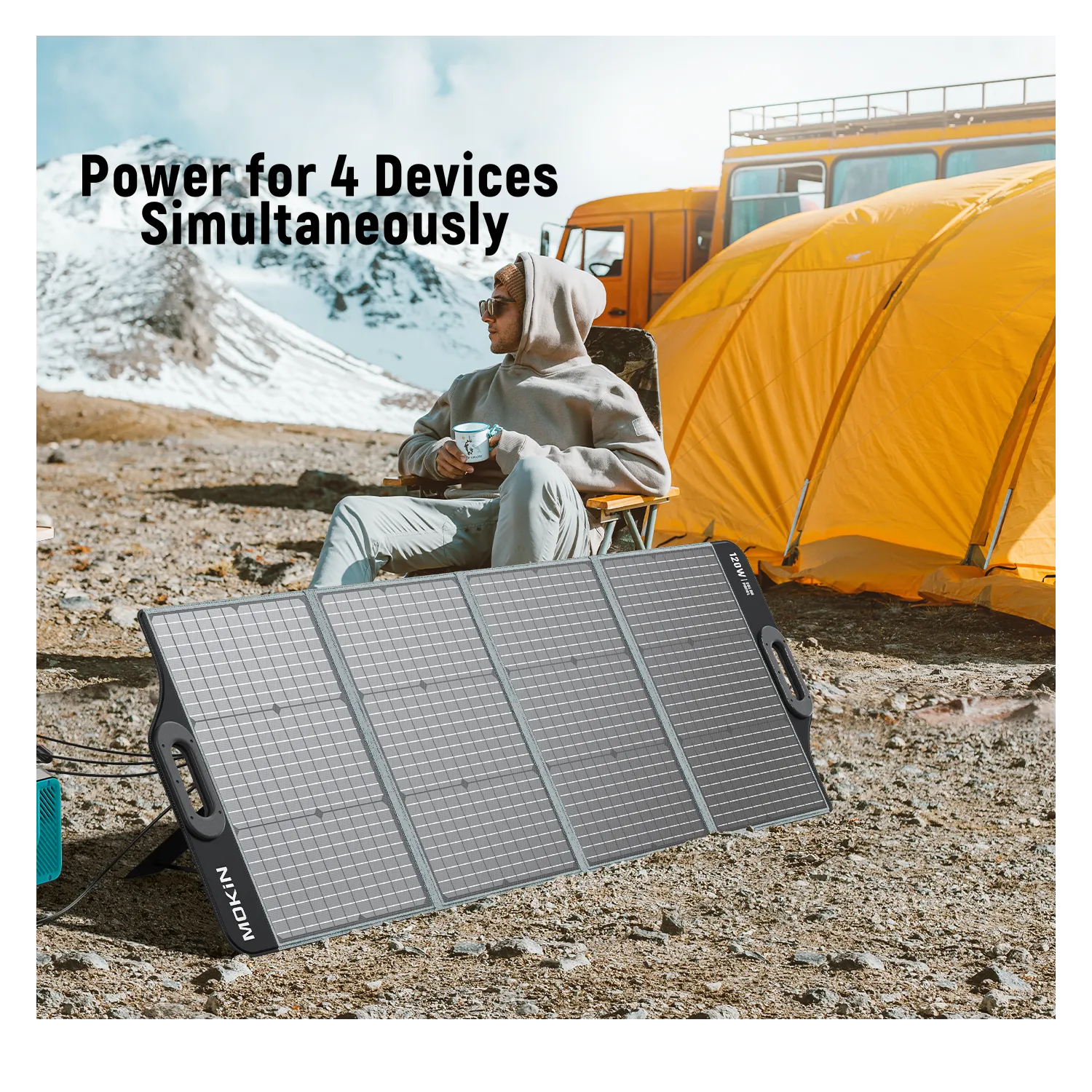 Mokin 120W Foldable Solar Panel with Adjustable Kickstand
