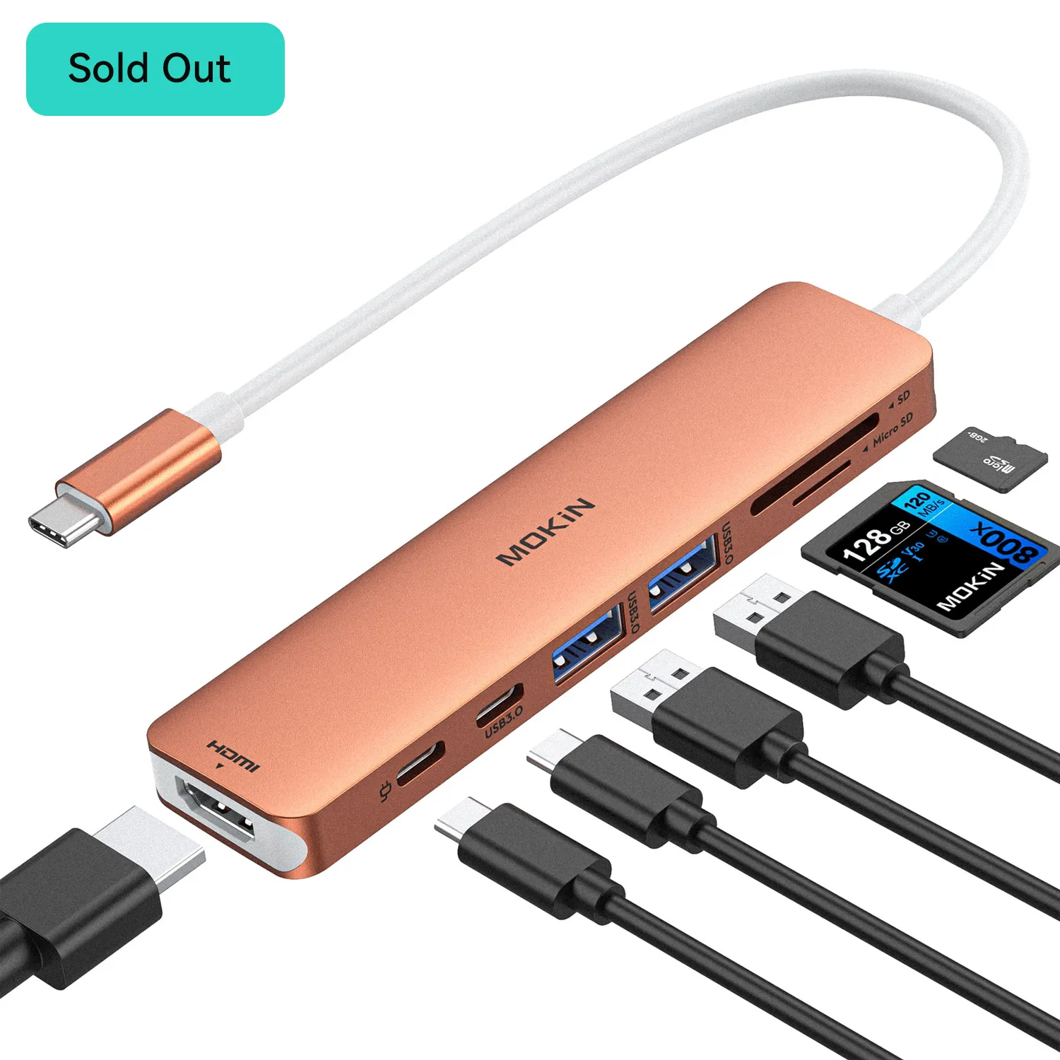7-in-1 USB-C Hub with HDMI, PD, SD/TF | USB-C Hub
