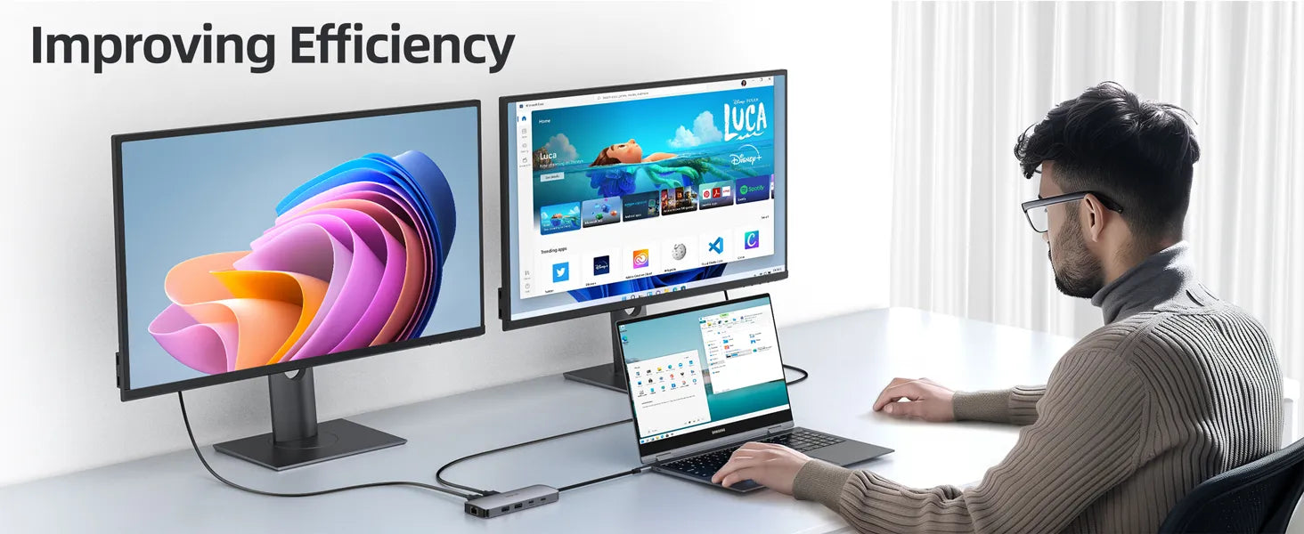 Using Mokin 8 IN 1 USB C Hub to work improve efficiency