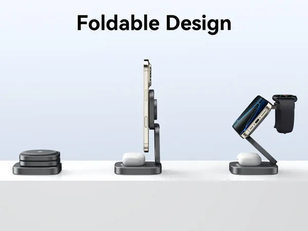 MOKiN Foldable 3-in-1 Qi2 Magnetic Wireless Charger for iPhone