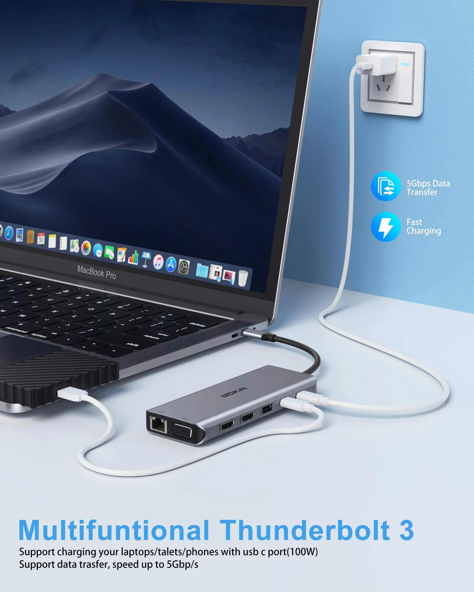 MOKIN 14 IN 1 USB-C Docking Station Dual Monitor
