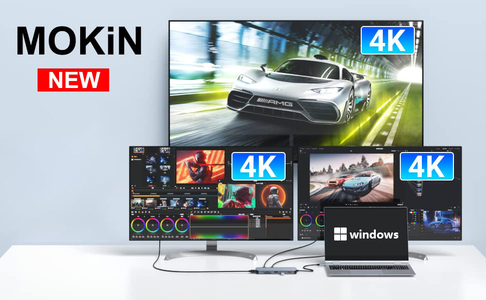 Mokin 12 IN 1 USB C Docking Station With 3 Monitors