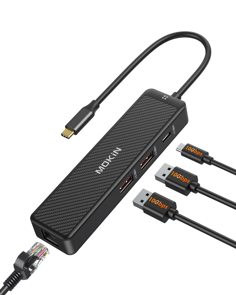 MOKiN 4 IN 1 10Gbps USB-C to Ethernet Adapter for Laptop