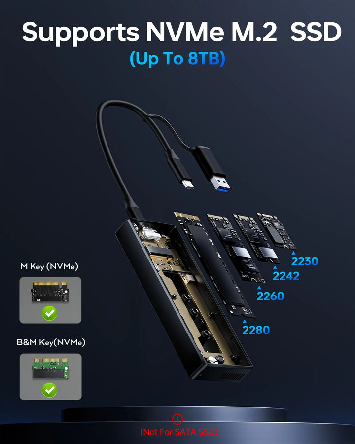 MOKIN Enclosure Supports NVME M.2 SSD