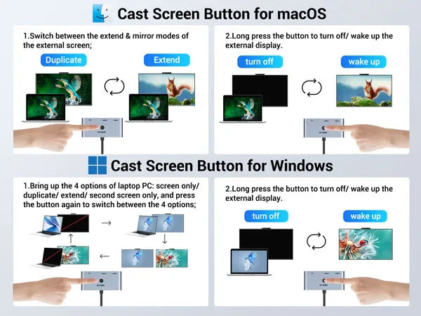 Cast Screen Button for macOS/Windows
