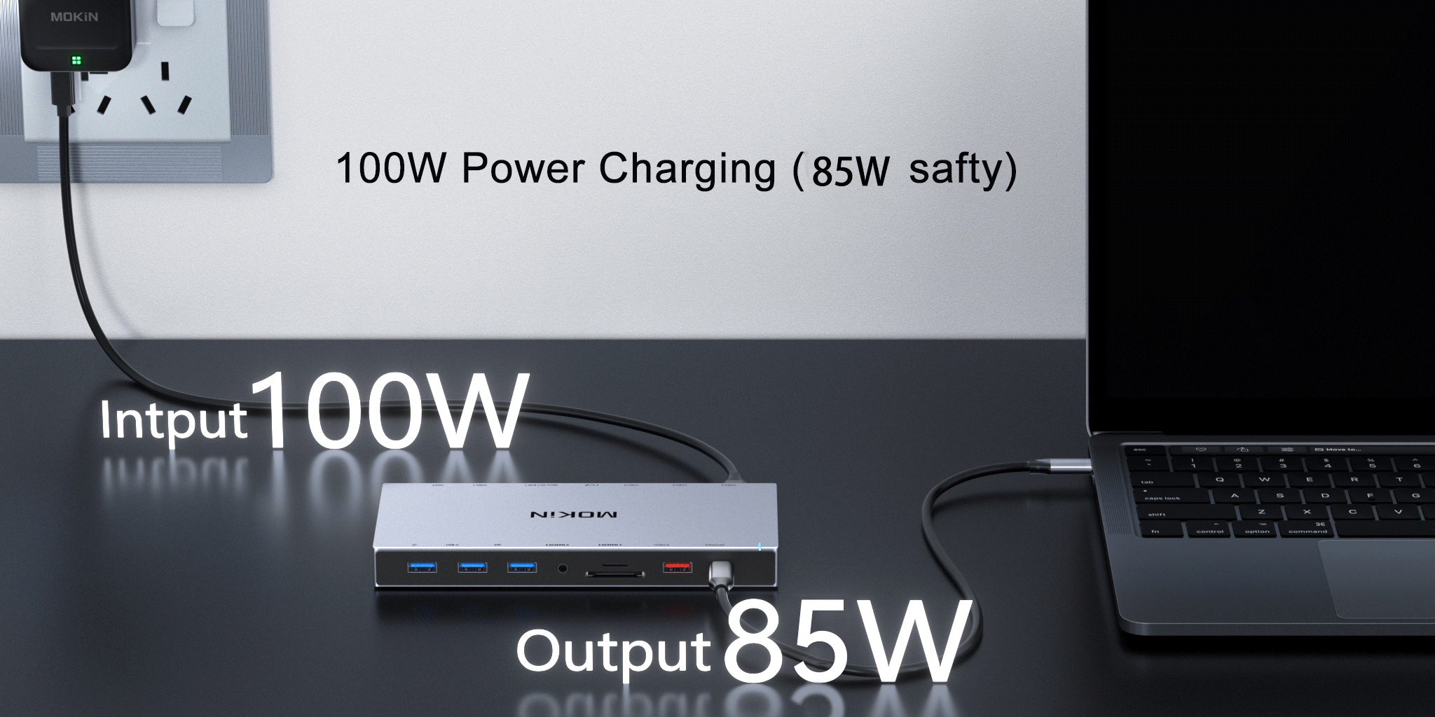 Docking Station USB-C Con 9 Porte | Triplo Display HDMI+DP+VGA Per Laptop | Compatibile Thunderbolt E USB4