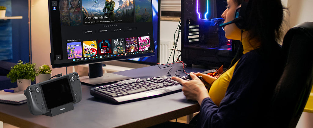 Steam Deck dock with Dual Monitor DisplayPort & HDMI