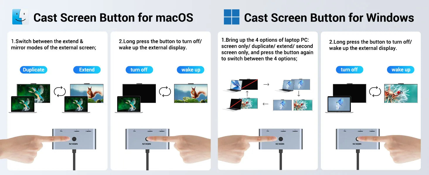 Cast Screen Button for macOS/Windows
