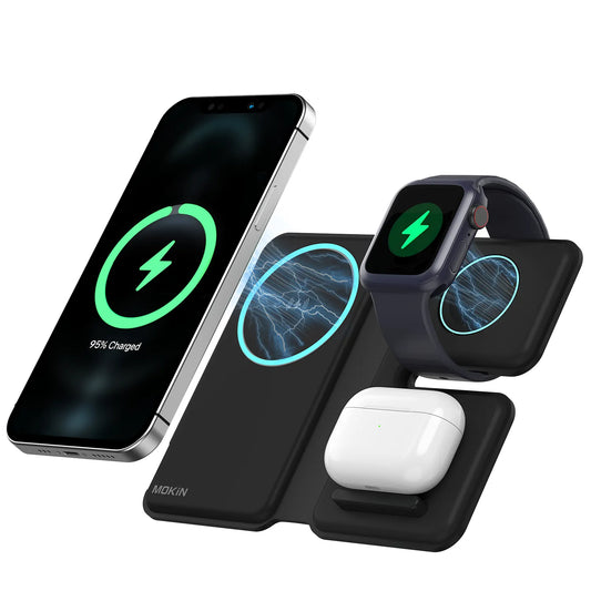 MOKIN 3 IN 1 Magnetic Wireless Charging Station For iPhone