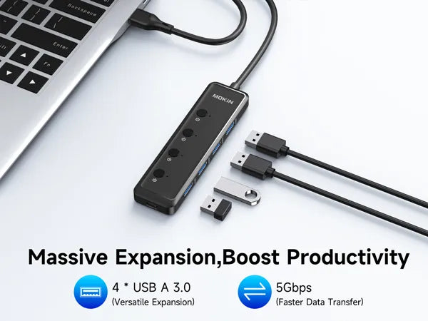 MOKiN 5-Port Ultra Slim USB 3.0 Hub
