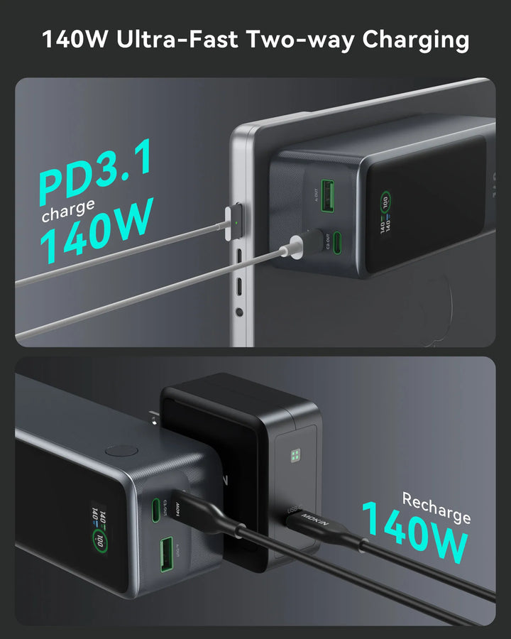 140W Ultra-Fast Two-way charging