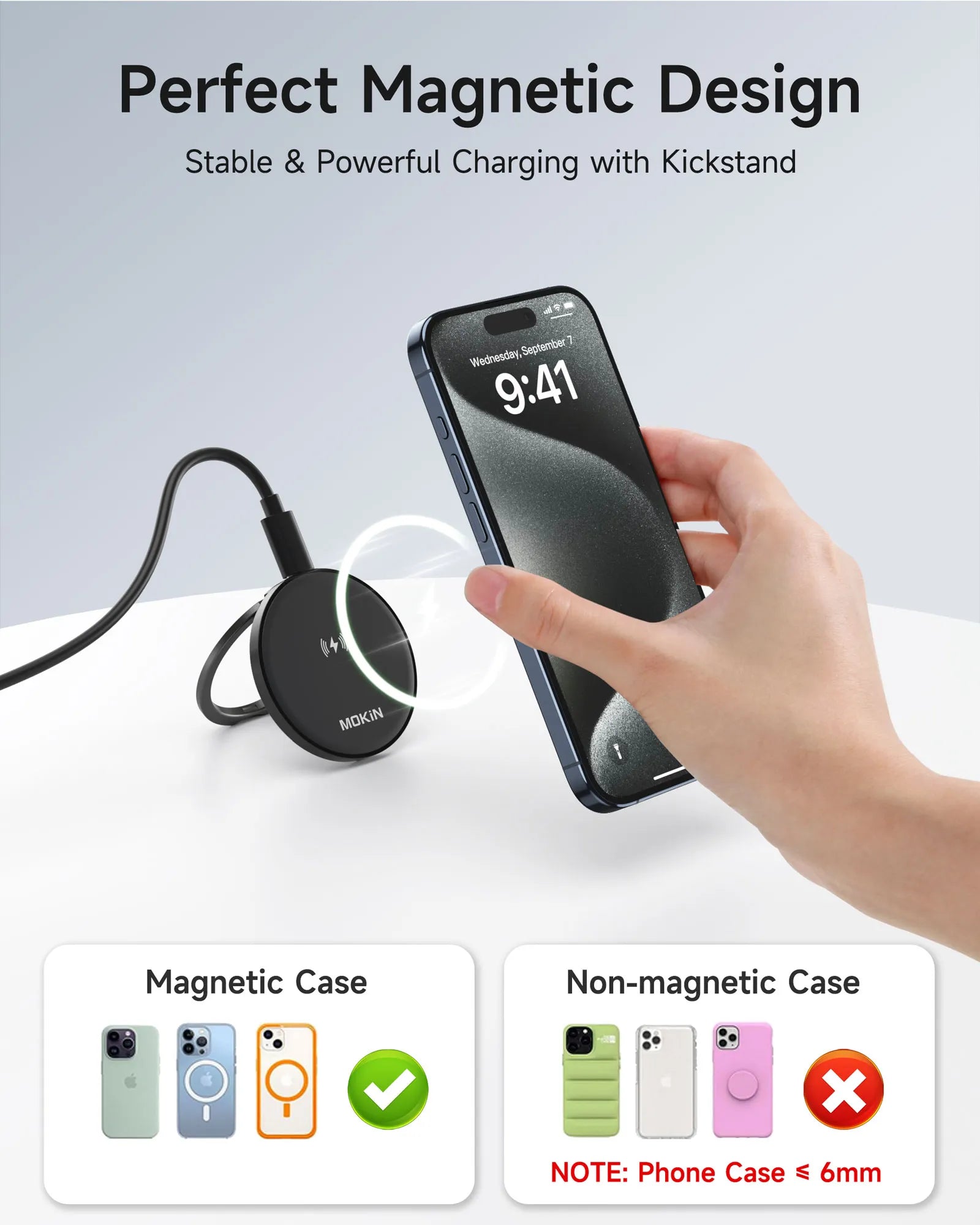 MOKiN 15W Magnetic Wireless Fast Charger