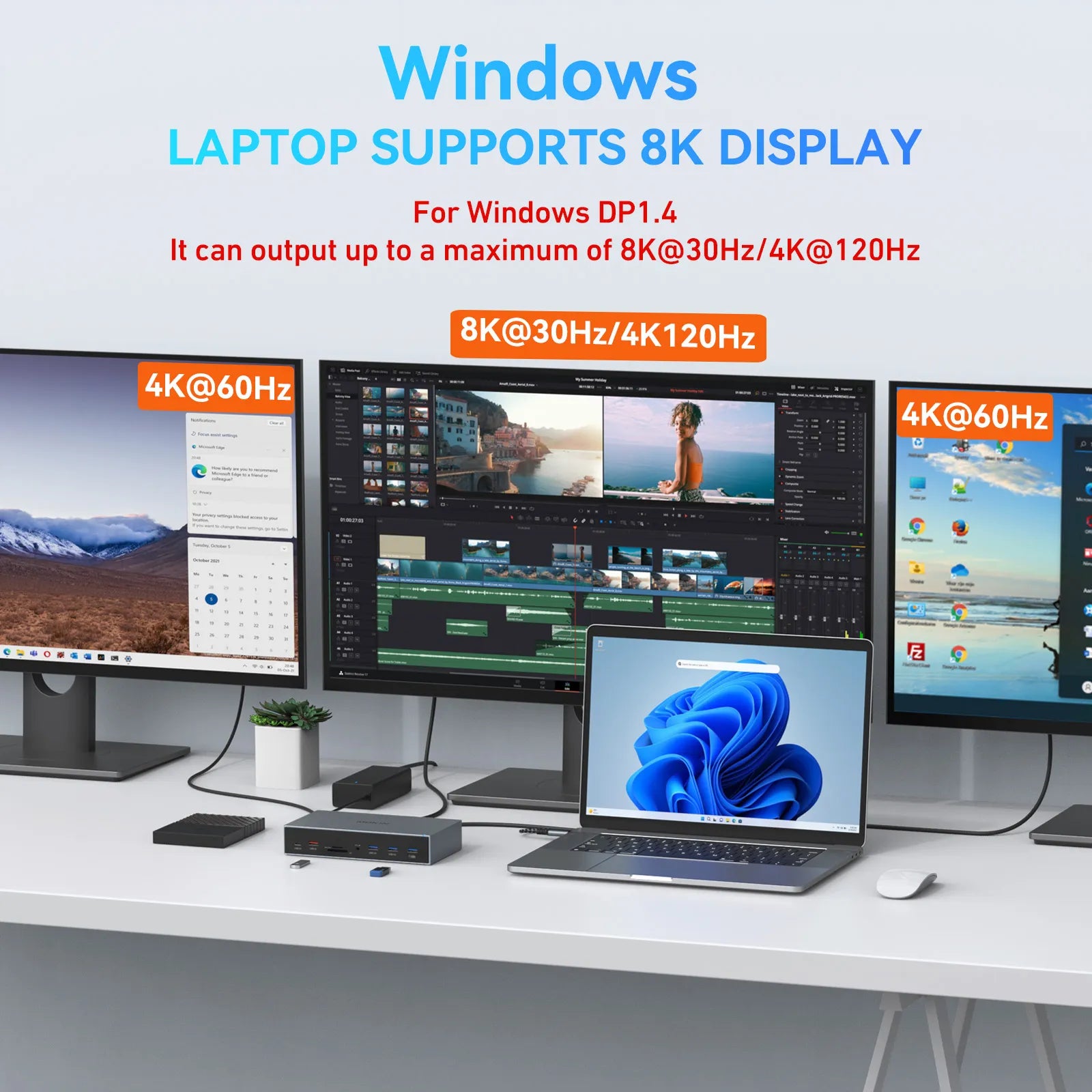 MOKiN Displaylink Docking Station with 3 Monitors