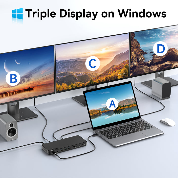 16-IN-1 Thunderbolt™ 4 Dock Triple Display on Windows