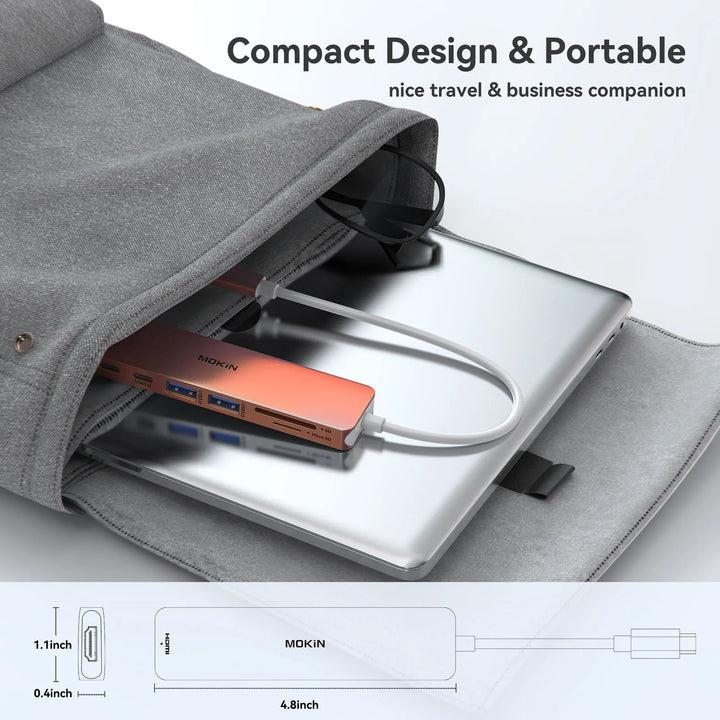 MOKiN 7 in 1 USB C Dongle with HDMI/PD/USB/SD/TF Ports