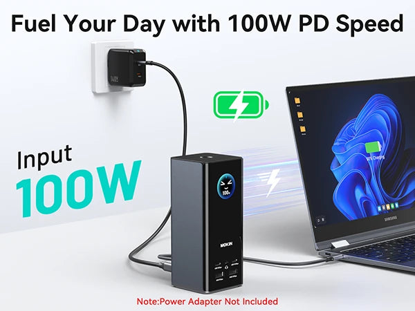 MOKiN USB-C Docking Station for Triple Monitor with LCD Display(17-IN-1)