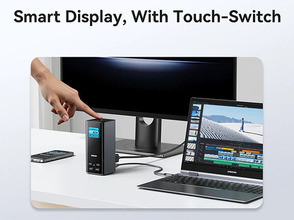 MOKiN USB-C Docking Station for Triple Monitor with LCD Display(17-IN-1)