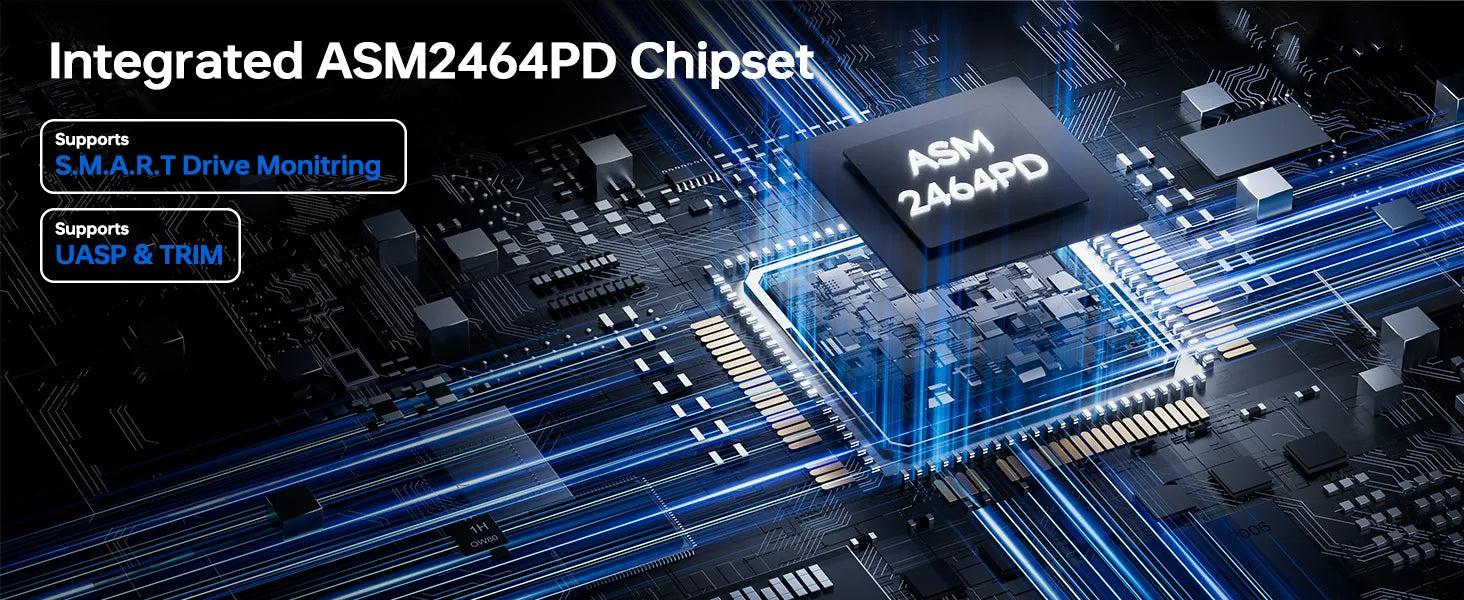 40Gbps M.2 SSD enclosure built-in advanced ASM2464PD chip