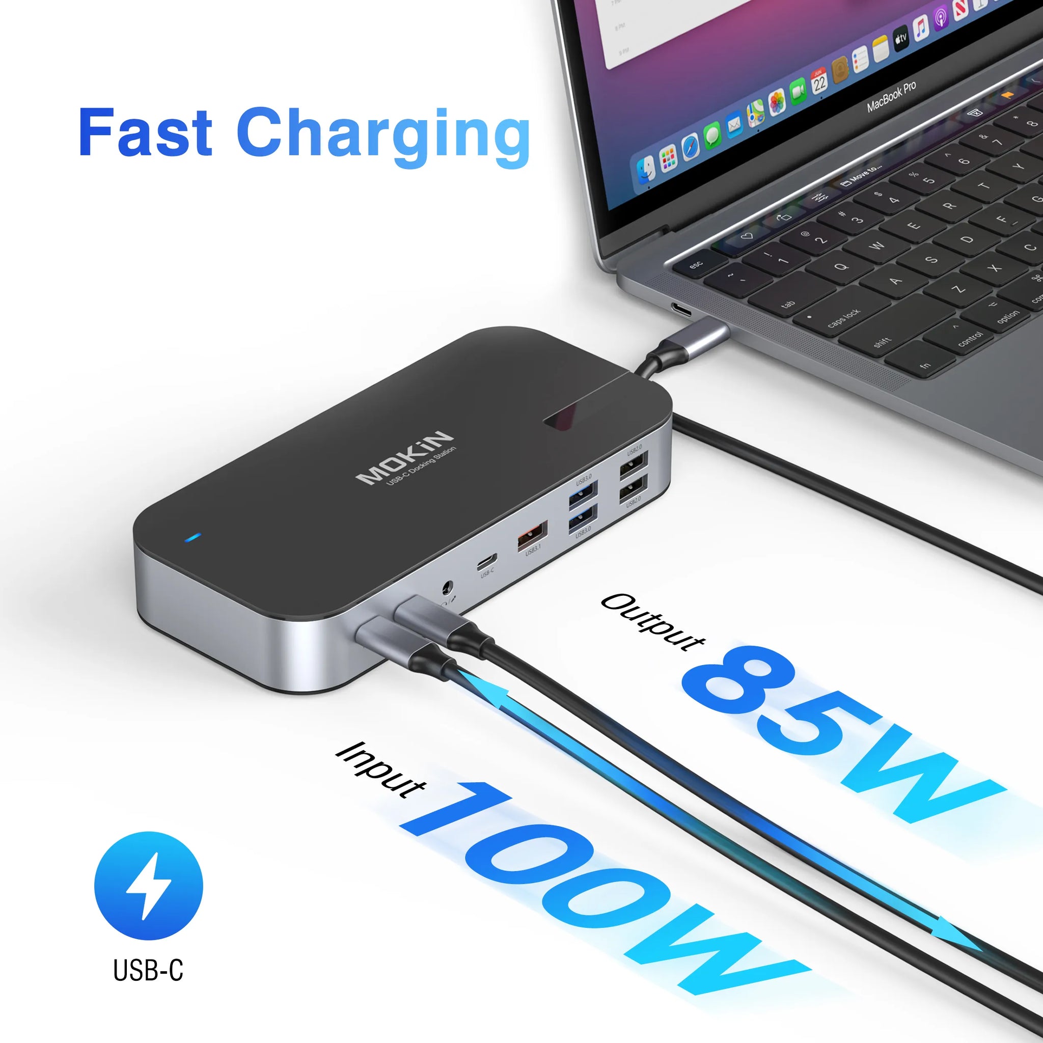 100W  Fast Charging(Input 100W,Output 85W)