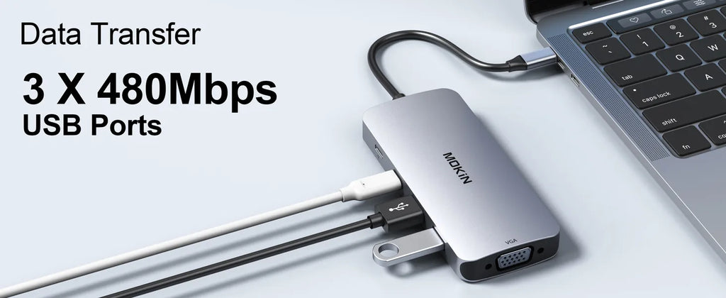 Mokin 8 IN 1 USB-C Docking Station with Dual DisplayPort