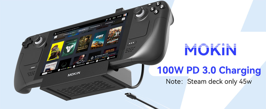 Steam Deck dock with Dual Monitor DisplayPort & HDMI