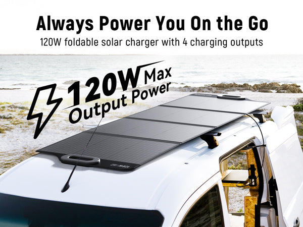 120W Foldable Solar Panel | IP68 & PD65W Output