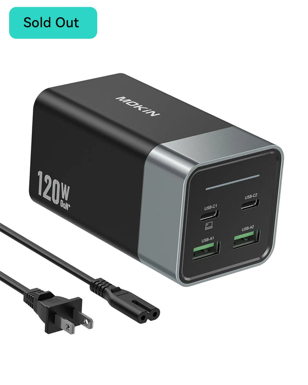 Mokin 120W 4-Port Desktop USB C Charging Station