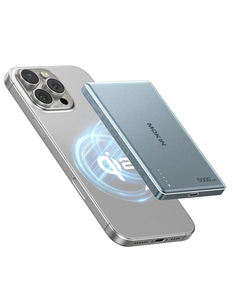 MOKiN Magnetic 15W Qi2 Wireless Power Bank 5000mAh - Magsafe Charger for iPhone