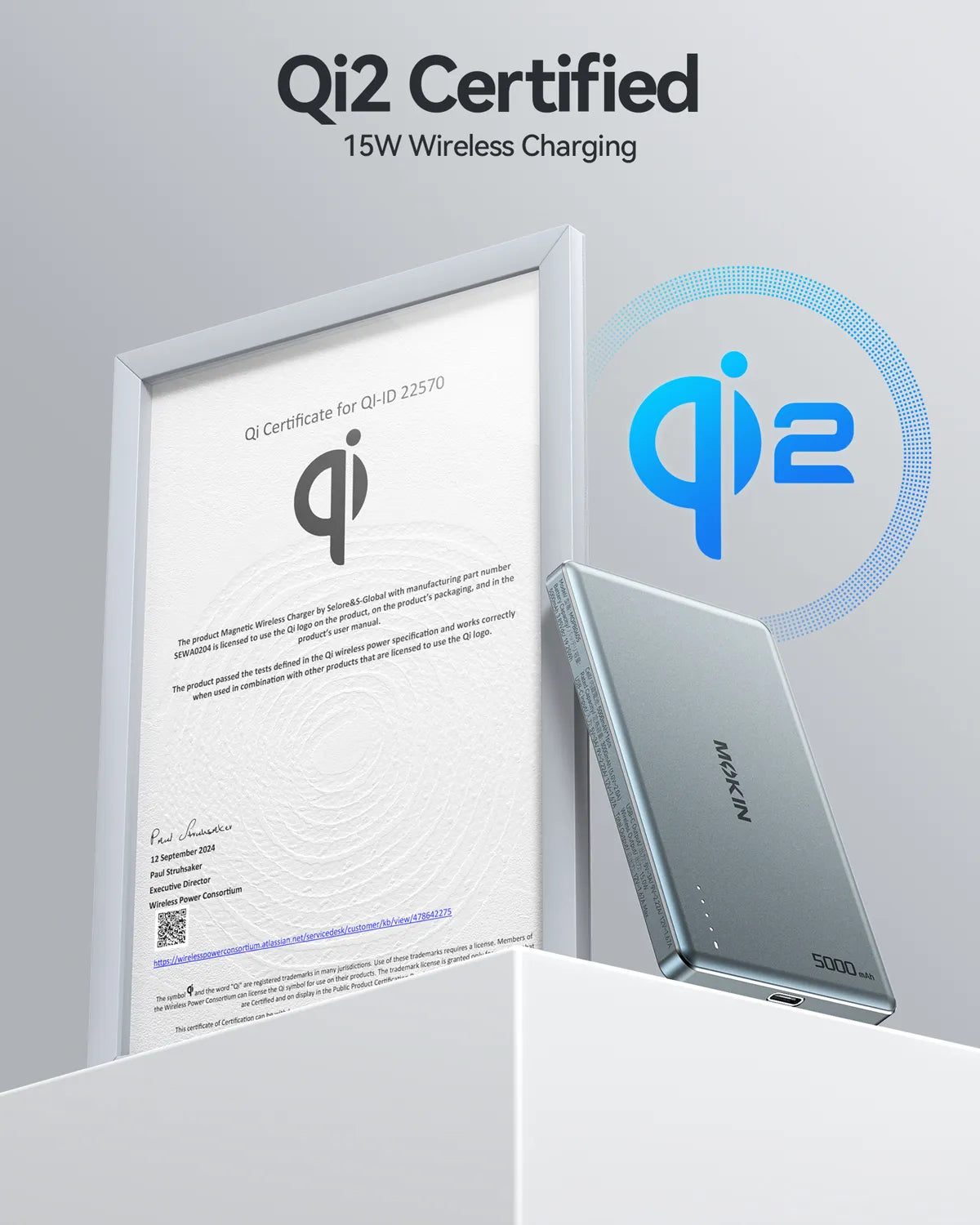 Magnetic 15W Qi2 Wireless Charging
