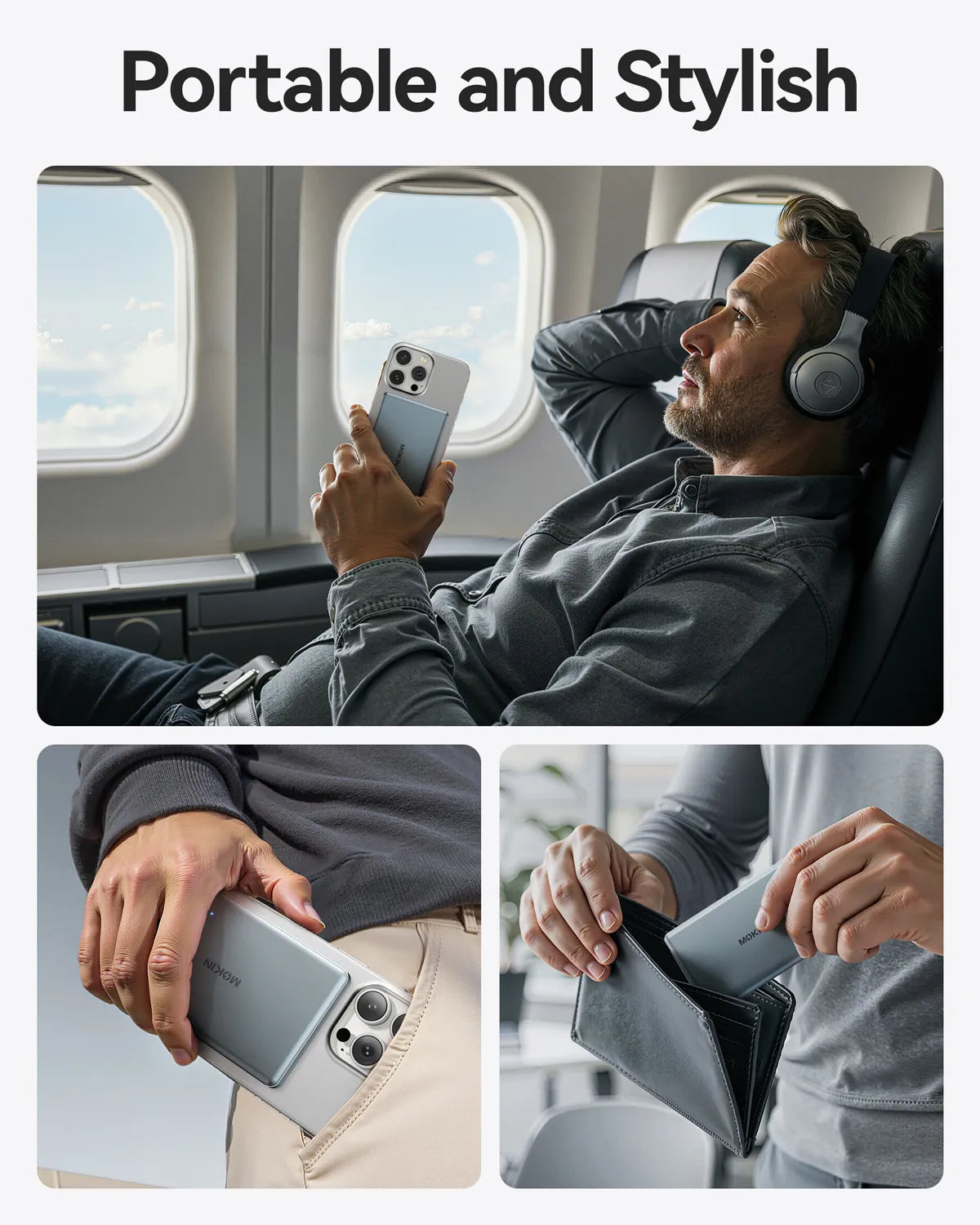 MOKiN Magnetic 15W Qi2 Wireless Power Bank (Portable and stylish)