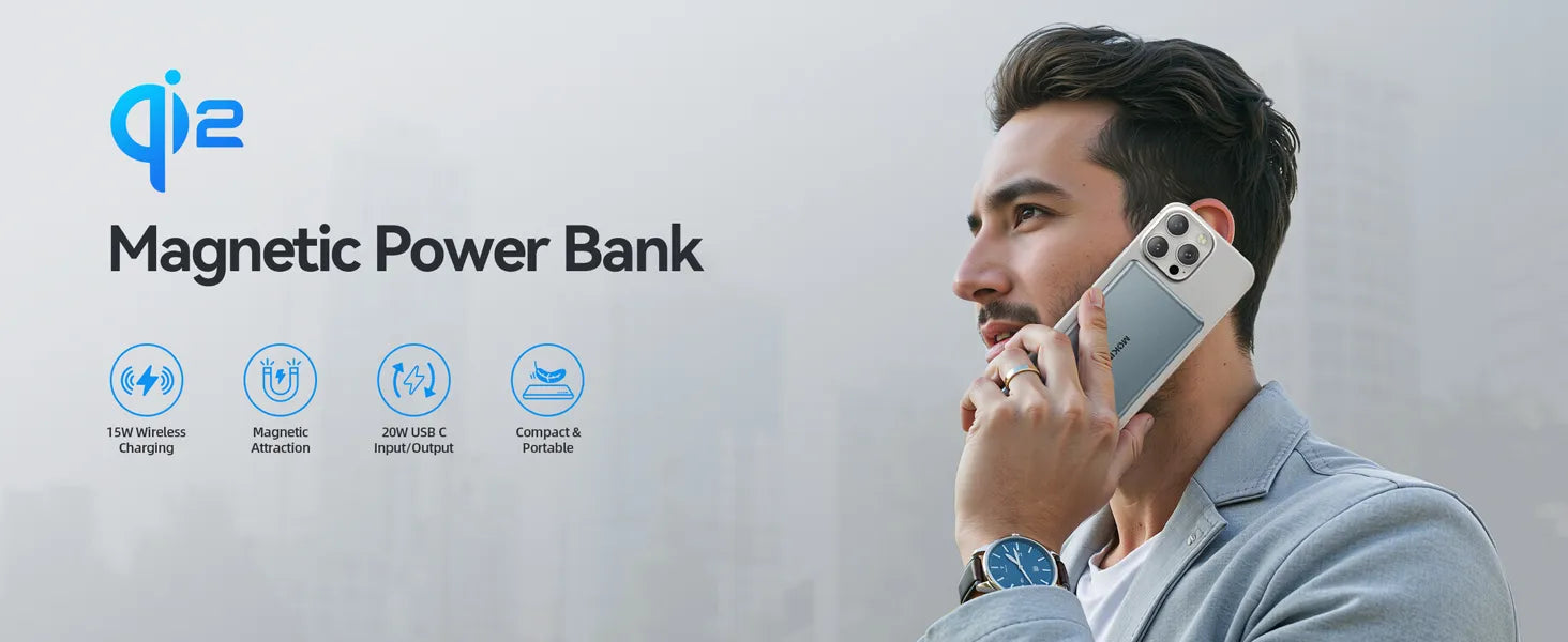MOKiN Qi2 Wireless Power Bank