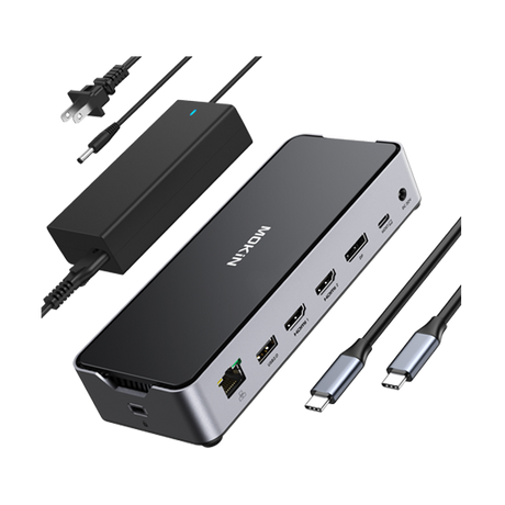 MOKiN 13 IN 1 Laptop USB C Dock Dual Monitor with 2 HDMI DisplayPort