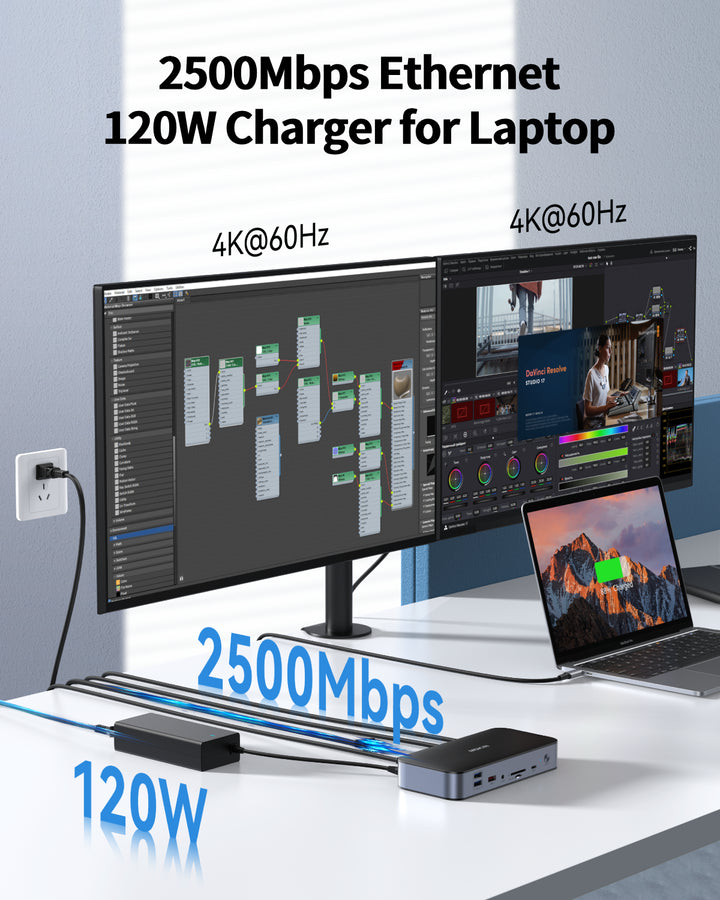 Dual Monitor Docking Station | 15-in-1 USB-C Hub