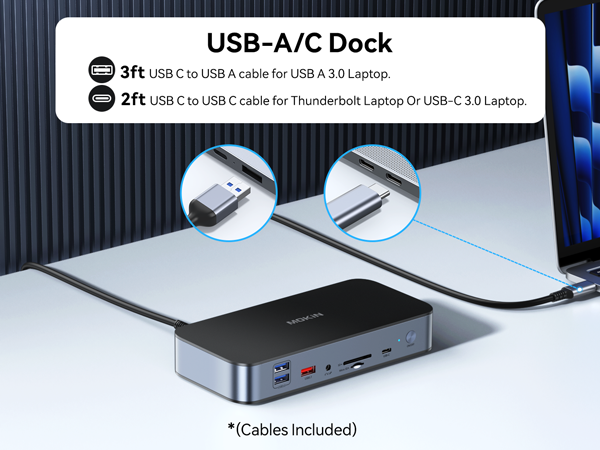 TobenONE - Estación de acoplamiento USB C Dual 4K Monitor para MacBook TobenONE - Estación de acoplamiento USB C Dual 4K Monitor para MacBook