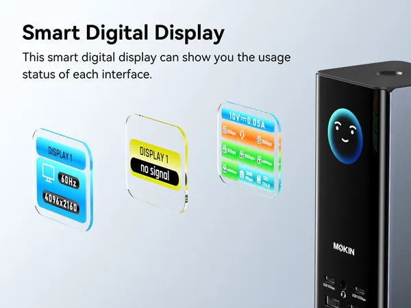 MOKiN 17-in-1 Triple Display Docking Station with Smart Display